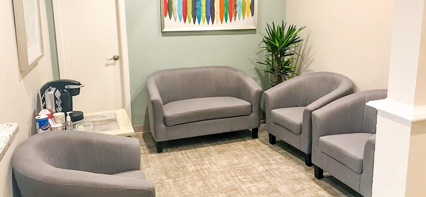 Cozy dental office waiting area