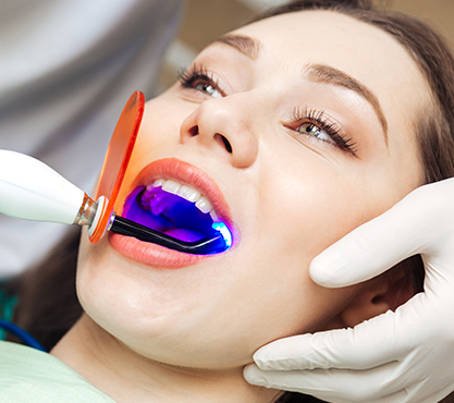 Patient receiving dental treatment