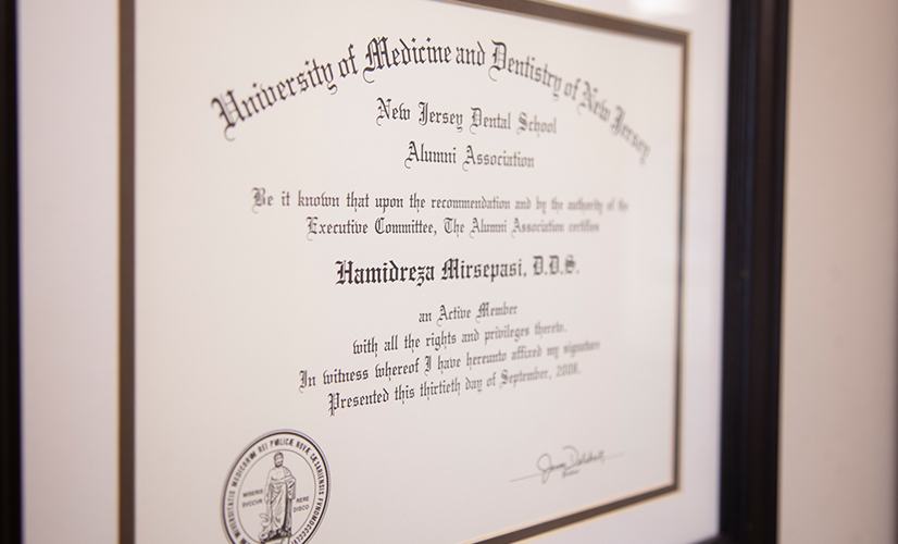 Dr. Mirsepasi's diploma
