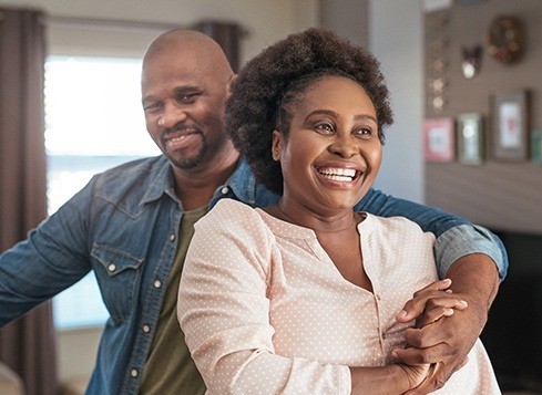 Smiling man and woman