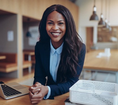 Businesswoman smiling