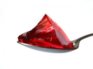 gelatin on a spoon as a food to have after All-on-4 surgery